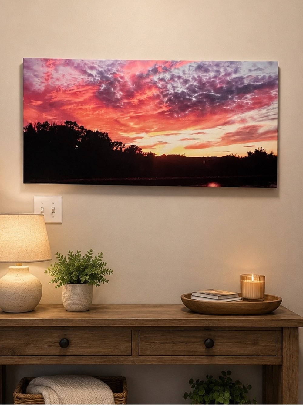 Original European Sunset Canvas Print – Moselle River, France & Germany